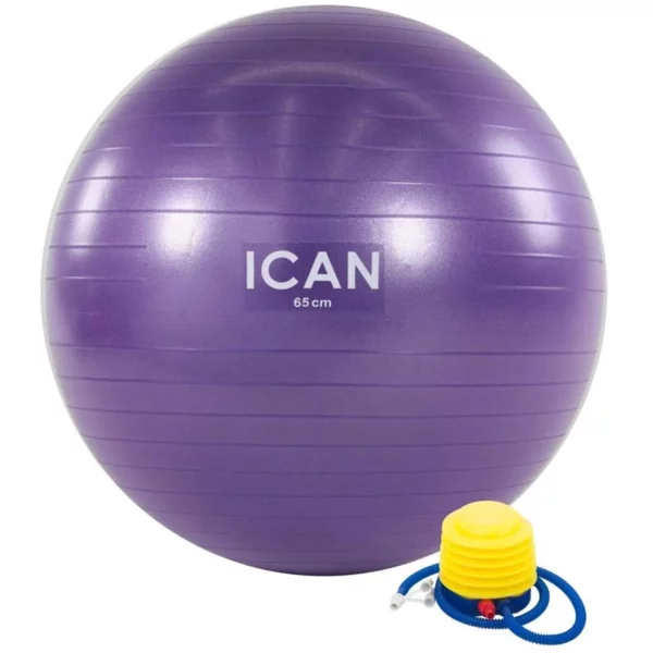Ican Anti-burst Gym Ball With Foot Pump (75cm, 1300g)