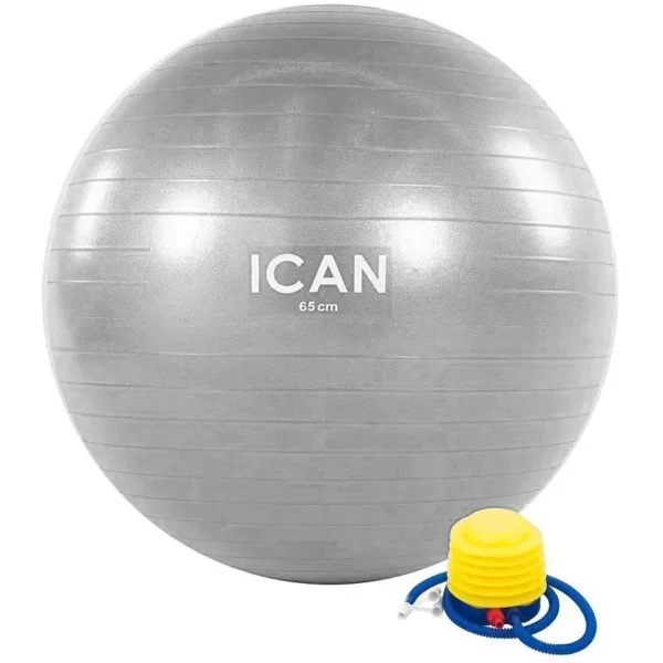 Ican Anti-burst Gym Ball With Foot Pump (65cm, 1100g)